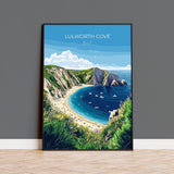 Lulworth Cove Travel Print, Travel Poster of Lulworth Cove, England, Dorset Coast Art Lovers Gift, Wall Art Print NQ Media Designs