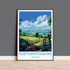 Northamptonshire Print Wall Art, Travel Poster of Northamptonshire, England, Northamptonshire Art Lovers Gift, England Wall Art Print NQ Media Designs
