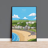 Filey Travel Poster, Travel Print of Filey, Yorkshire Gift, England, North Yorkshire Art, Filey Gift, Wall Art Print NQ Media Designs