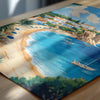 Rhodes Travel Poster, Travel Print of Rhodes, Greece Gift, Greek Islands Art Lovers Gift, Rhodes Wall Art Print