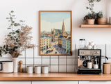 Vienna Travel Poster, St Stephens Cathedral Wall Art, Vienna City Print, Austrian Architecture Illustration, Vintage Style. Vienna Gift