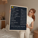 Favourite Places Travel Gift, Travel Destinations, Airport Departure Print Wall Art, Personalised Memories Poster, Holiday Art Lovers Gift NQ Media Designs