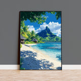 Bora Bora Travel Print Wall Art, Travel Poster of Bora Bora, French Polynesia, South Pacific Islands Art Lovers Gift NQ Media Designs