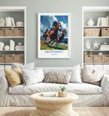 Newmarket Travel Poster Wall Art, Travel Print of Newmarket , Suffolk England, Newmarket Races Art Lovers Gift, England Art Gift NQ Media Designs