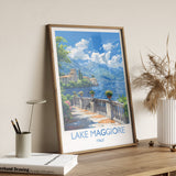 Lake Maggiore Travel Print Wall Art, Travel Poster of Lake Maggiore, Lake Maggiore Art Lovers Gift, Italy, Italian Lakes Art Gift NQ Media Designs