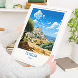 Puglia Travel Print Wall Art, Travel Poster of Puglia, Puglia Art Lovers Gift, Italy, Italy Art Gift NQ Media Designs
