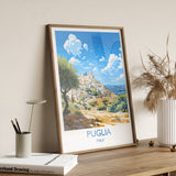 Puglia Travel Print Wall Art, Travel Poster of Puglia, Puglia Art Lovers Gift, Italy, Italy Art Gift NQ Media Designs