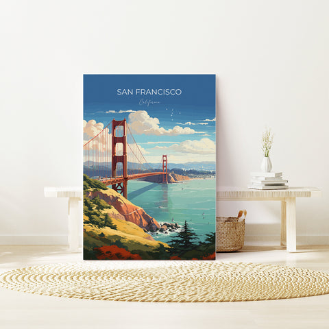 San Francisco Travel Poster, Travel Print of San Francisco, California, San Francisco Art Lovers Gift, USA Gift, Wall Art Print