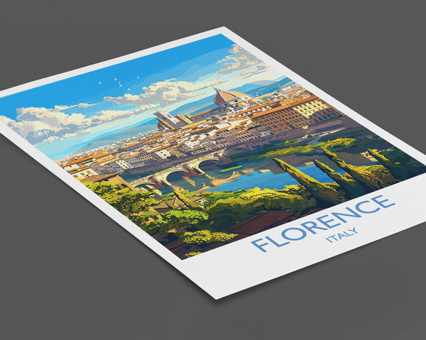 Florence Travel Print Wall Art, Travel Poster of Florence, Florence Art Lovers Gift, Italy, Italy Art Gift