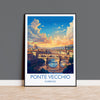 Ponte Vecchio Travel Print Wall Art, Travel Poster of Ponte Vecchio, Florence Art Lovers Gift, Italy, Italy Art Gift NQ Media Designs