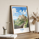 Assisi Travel Print, Travel Poster of Assisi , Italy, AssisiArt Lovers Gift, Wall Art Print NQ Media Designs