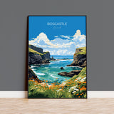 Boscastle Travel Poster, Travel Print of Boscastle, England, Cornwall Art, Boscastle Art Lovers Gift, Wall Art Print NQ Media Designs
