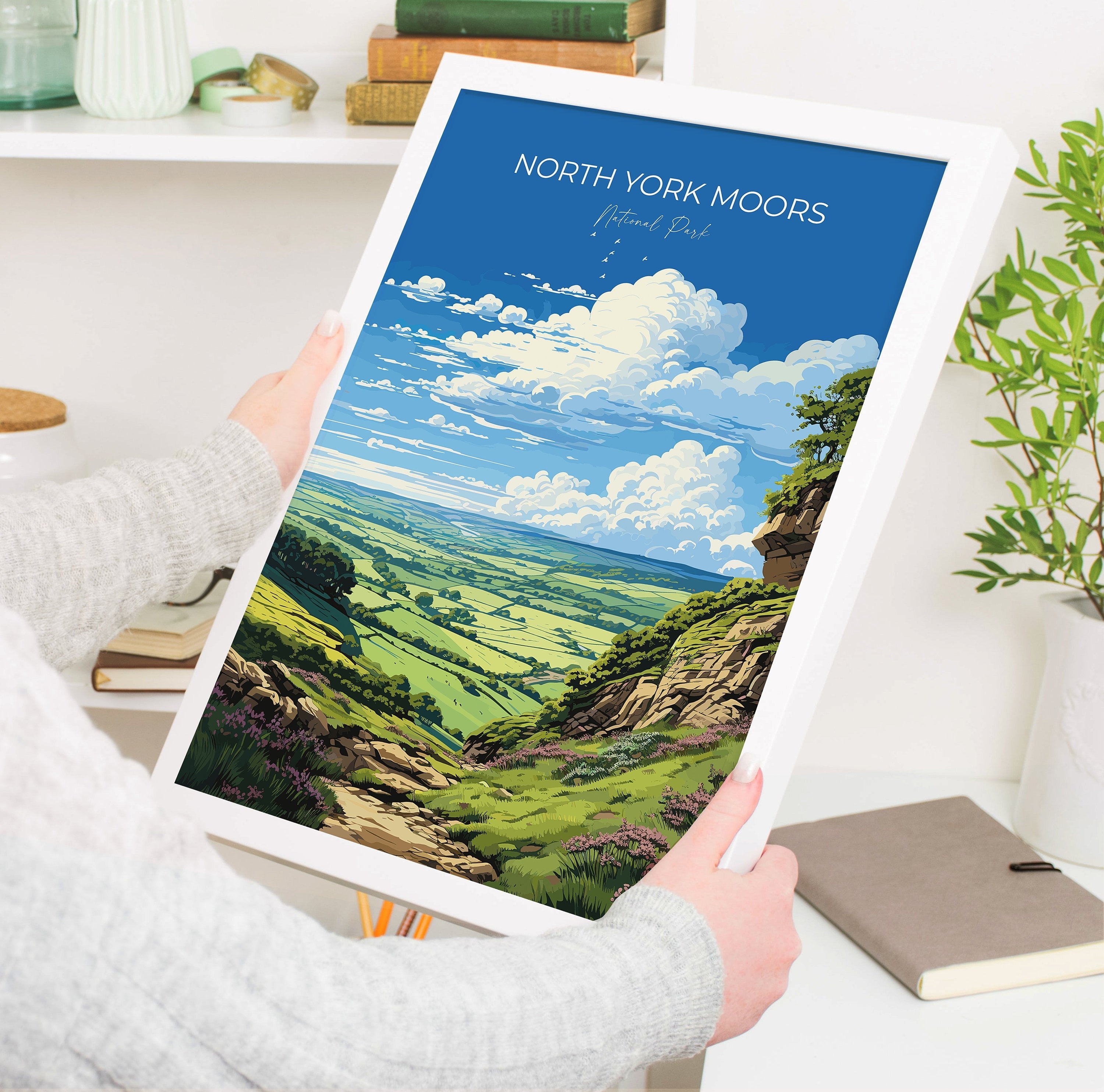 North York Moors Travel Print Wall Art, Travel Poster of North Yorkshire Moors, England, North York Moors Art Lovers Gift, Travel Art Gift NQ Media Designs