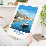 Lyme Regis Travel Print, Travel Poster of Lyme Regis, England, Dorset Art, Lyme Regis Art Lovers Gift, Wall Art Print NQ Media Designs