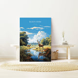 Bushy Park Travel Poster, Travel Print of Bushy Park, Surrey, London,England, London Art Lovers Gift, Wall Art Print NQ Media Designs