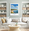Swanage Bay Travel Print, Travel Poster of Swanage Bay, England, Dorset Coast Art Lovers Gift, Wall Art Print