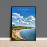 Swanage Bay Travel Poster, Travel Print of Swanage Bay, England, Dorset Coast Art Lovers Gift, Wall Art Print NQ Media Designs