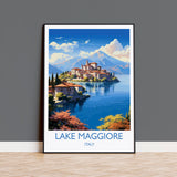 Lake Maggiore Travel Print Wall Art, Travel Poster of Lake Maggiore, Lake Maggiore Art Lovers Gift, Italy, Italian Lakes Art Gift NQ Media Designs