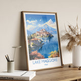 Lake Maggiore Travel Print Wall Art, Travel Poster of Lake Maggiore, Lake Maggiore Art Lovers Gift, Italy, Italian Lakes Art Gift NQ Media Designs