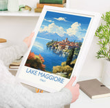 Lake Maggiore Travel Poster Wall Art, Travel Print of Lake Maggiore, Lake Maggiore Art Lovers Gift, Italy, Italian Lakes Art Gift NQ Media Designs