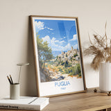 Puglia Travel Poster Wall Art, Travel Print of Puglia, Puglia Art Lovers Gift, Italy, Italy Art Gift NQ Media Designs