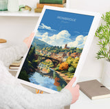 Ironbridge Travel Poster, Travel Print of Ironbridge, England, Shropshire Art, Ironbridge Art Lovers Gift, Wall Art Print NQ Media Designs