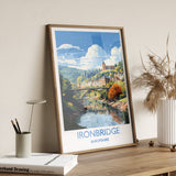 Ironbridge Travel Print, Travel Poster of Ironbridge, England, Shropshire Art, Ironbridge Art Lovers Gift, Wall Art Print NQ Media Designs