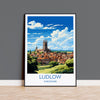 Ludlow Travel Print, Travel Poster of Ludlow, England, Shropshire Art, Ludlow Art Lovers Gift, Wall Art Print NQ Media Designs