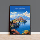 Lake Maggiore Travel Print Wall Art, Travel Poster of Lake Maggiore, Lake Maggiore Art Lovers Gift, Italy, Italian Lakes Art Gift NQ Media Designs