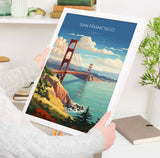San Francisco Travel Poster, Travel Print of San Francisco, California, San Francisco Art Lovers Gift, USA Gift, Wall Art Print NQ Media Designs