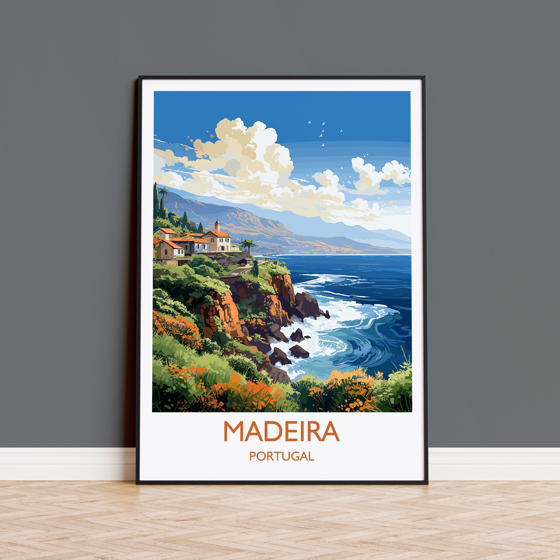 Madeira Travel Print Wall Art, Travel Poster of Madeira , Madeira Art Print, Portugal Wall Print, Madeira Art Lovers Gift NQ Media Designs