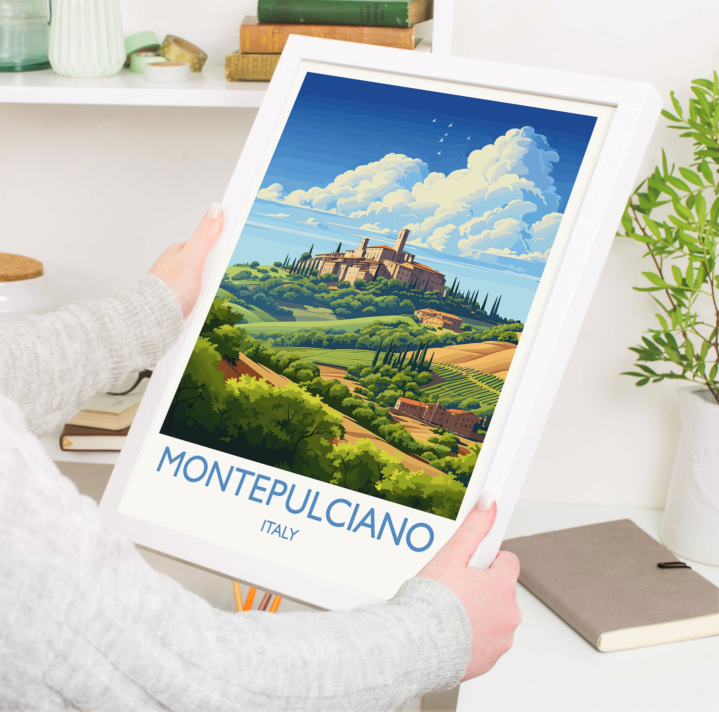 Montepulciano Travel Print Wall Art, Travel Poster of Montepulciano, Montepulciano Art Lovers Gift, Italy, Italy Art Gift NQ Media Designs