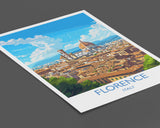 Florence Travel Print Wall Art, Travel Poster of Florence, Florence Art Lovers Gift, Italy, Italy Art Gift NQ Media Designs