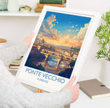 Ponte Vecchio Travel Print Wall Art, Travel Poster of Ponte Vecchio, Florence Art Lovers Gift, Italy, Italy Art Gift NQ Media Designs