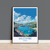 Salcombe Travel Print, Travel Poster of Salcombe, England, Devon Art, Salcombe Art Lovers Gift, Wall Art Print NQ Media Designs