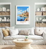 Valletta Travel Print Wall Art, Travel Poster of Valletta, Malta, Valletta Art, Valletta Art Lovers Gift, Malta Art Gift NQ Media Designs