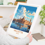 Valletta Travel Print Wall Art, Travel Poster of Valletta, Malta, Valletta Art, Valletta Art Lovers Gift, Malta Art Gift NQ Media Designs