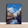 Dublin Print Wall Art, Travel Poster of Dublin, Ireland, Dublin Art Lovers Gift, Travel Wall Decor Gift NQ Media Designs