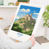 Assisi Travel Poster, Travel Print of Assisi , Italy, Assisi Art Lovers Gift, Wall Art Print NQ Media Designs