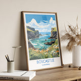 Boscastle Travel Print, Travel Poster of Boscastle, England, Cornwall Art, Boscastle Art Lovers Gift, Wall Art Print NQ Media Designs