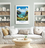 Boscastle Travel Print, Travel Poster of Boscastle, England, Cornwall Art, Boscastle Art Lovers Gift, Wall Art Print NQ Media Designs