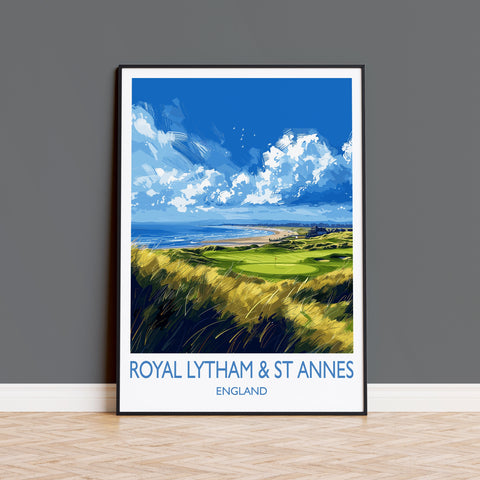 Royal Lytham & St Annes Travel Print, Travel Poster of Royal Lytham Golf Course, Royal Lytham Art Lovers Gift, Birthday Gift