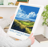Royal Lytham & St Annes Travel Print, Travel Poster of Royal Lytham Golf Course, Royal Lytham Art Lovers Gift, Birthday Gift NQ Media Designs