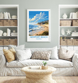 Newport Beach Travel Print, Travel Poster of Newport Beach, California, Newport Beach Art Lovers Gift, USA Gift, Wall Art Print NQ Media Designs