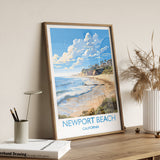 Newport Beach Travel Print, Travel Poster of Newport Beach, California, Newport Beach Art Lovers Gift, USA Gift, Wall Art Print NQ Media Designs