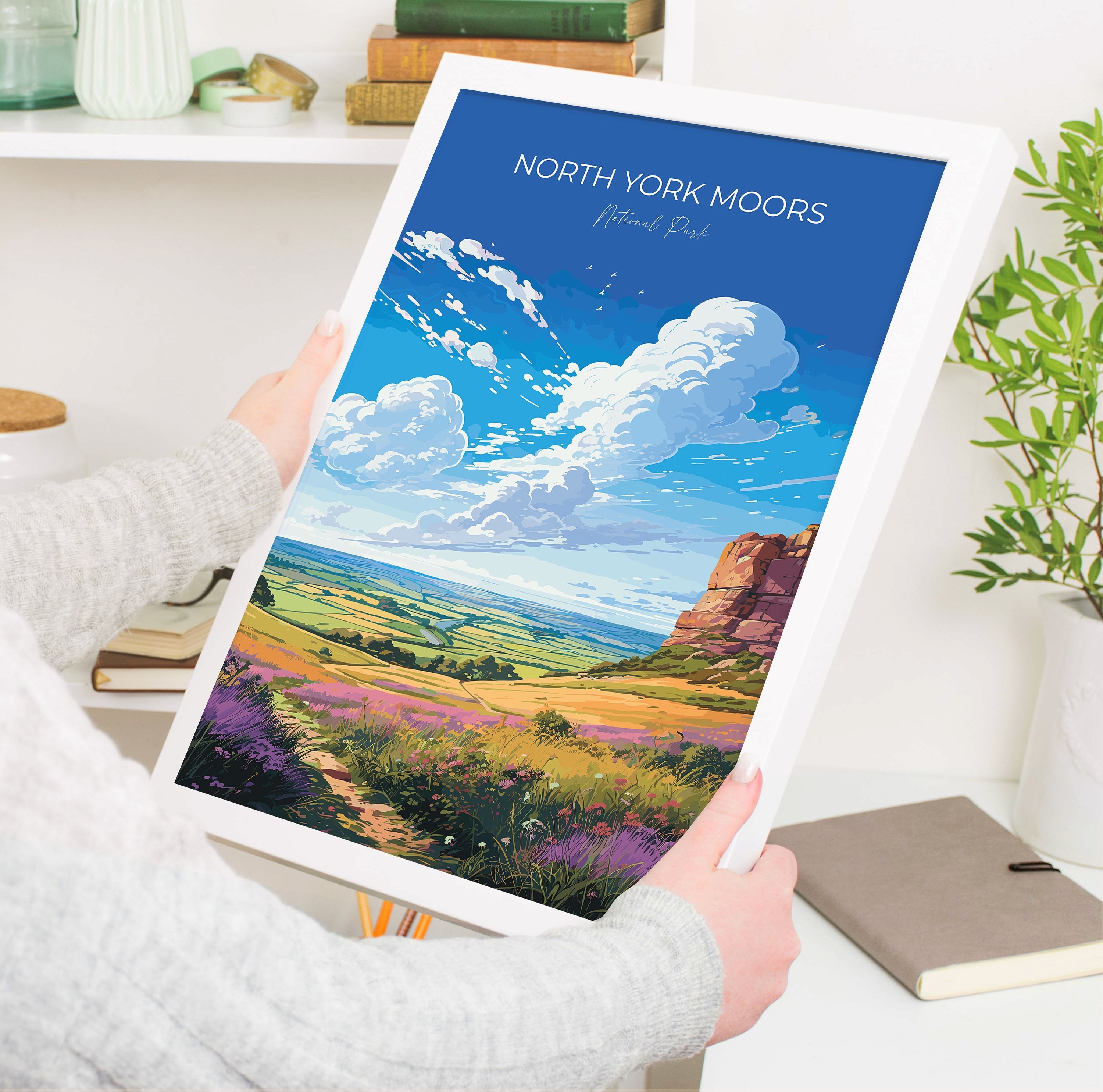 North York Moors Travel Print Wall Art, Travel Poster of North Yorkshire Moors, England, North York Moors Art Lovers Gift, Travel Art Gift NQ Media Designs