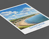 Swanage Bay Travel Print, Travel Poster of Swanage Bay, England, Dorset Coast Art Lovers Gift, Wall Art Print