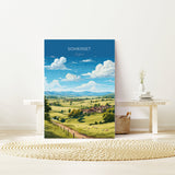 Somerset Travel Poster Wall Art, Travel Print of Somerset, England, Somerset Art Lovers Gift, Somerset Gift NQ Media Designs