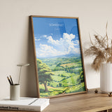 Somerset Travel Poster Wall Art, Travel Print of Somerset, England, Somerset Art Lovers Gift, Somerset Gift NQ Media Designs