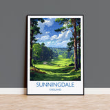 Sunningdale Travel Print, Travel Poster of Sunningdale Golf Course, Sunningdale Art Lovers Gift, Berkshire, Birthday Gift NQ Media Designs